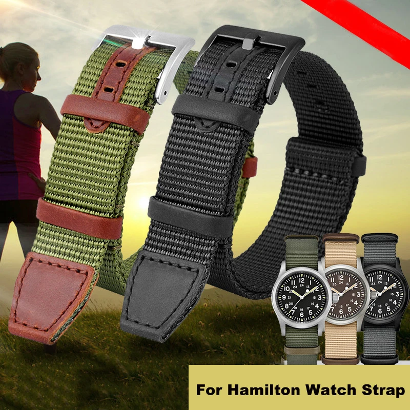 Suede Strap Watch - High quality Nylon 20mm 22mm Watchband