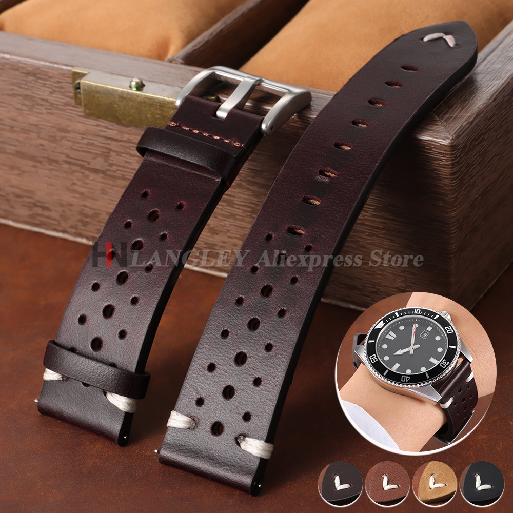 Leather Strap Quick Release - 20mm 22mm Premium Genuine Leather Strap
