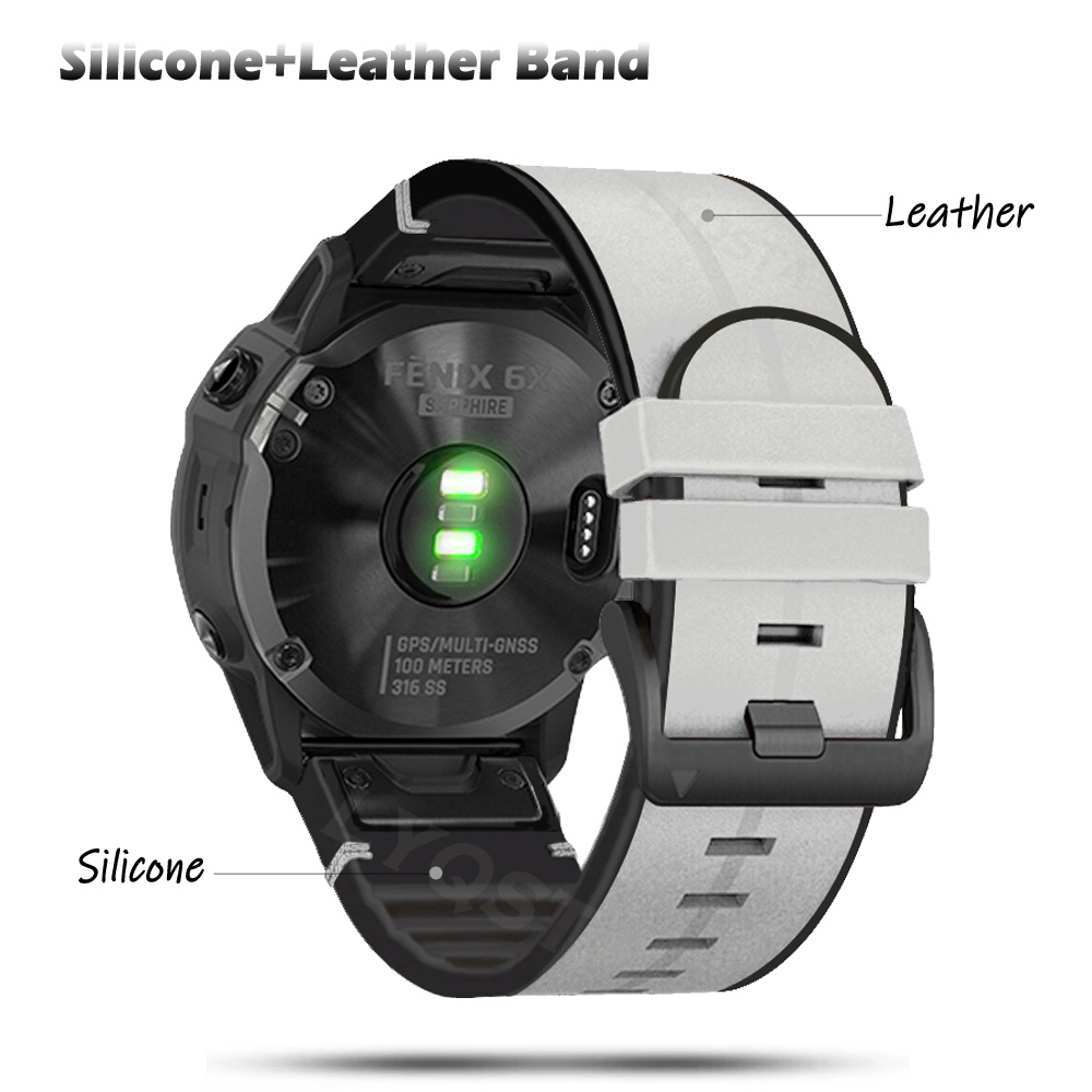 22mm 26mm QuickFit Leather + S - Silicone Watch Band 22Mm review and price