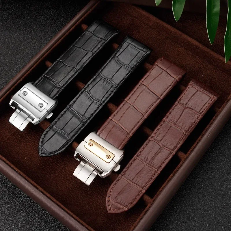 20mm 23mm Genuine Leather Watc - Cartier Watch Santos review and price