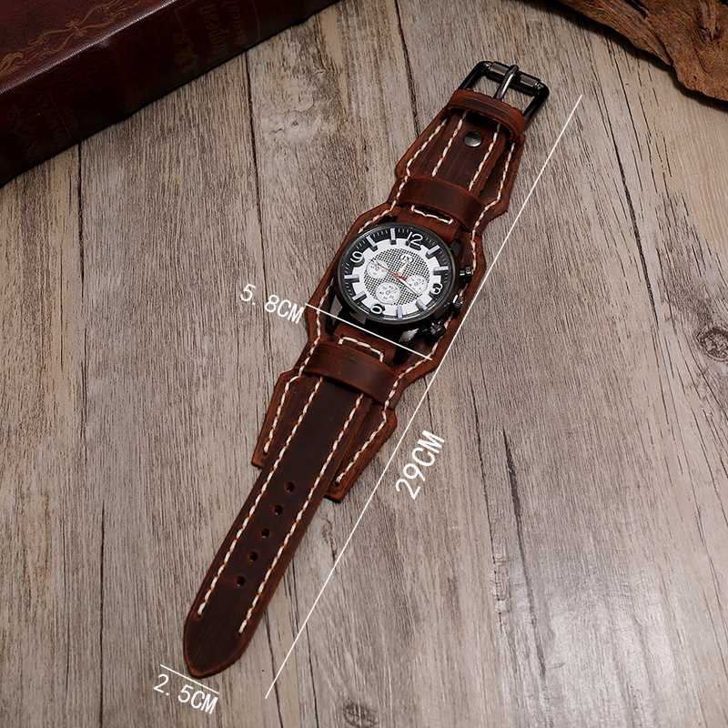 Punk Vintage Genuine Leather S - Leather Watch Band Men review and price