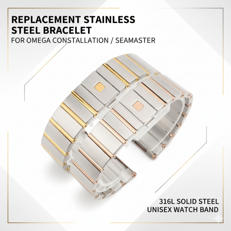 23/25mm Premium Solid 316L Sta - Omega Watch Constellation review and price