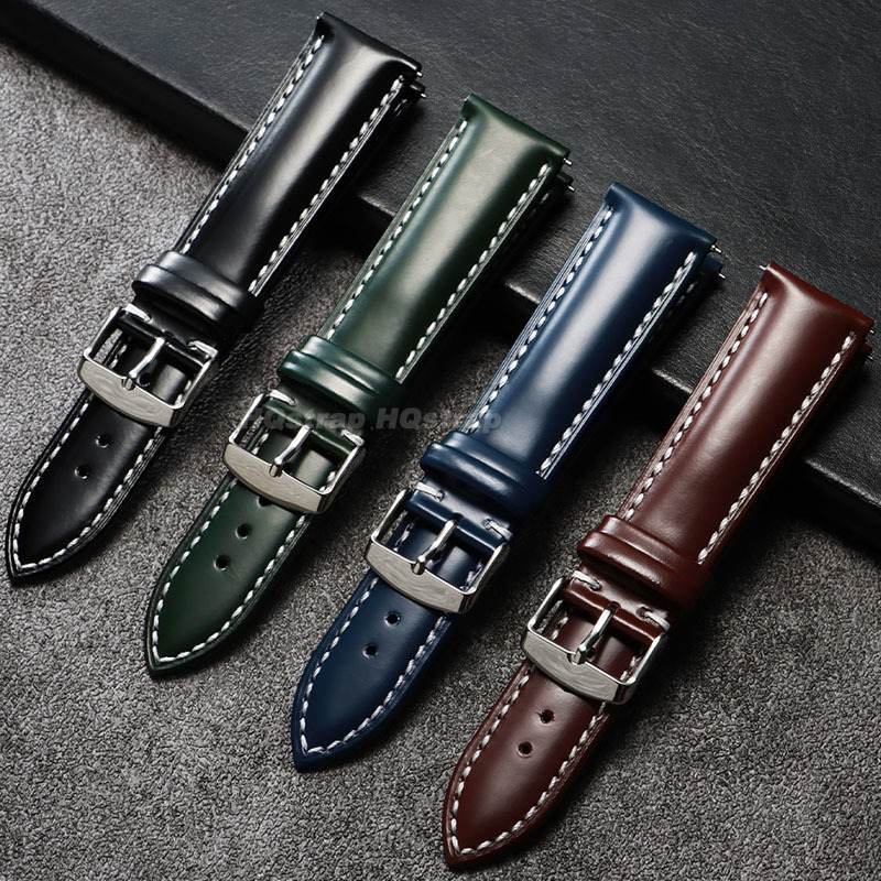 Oil Shiny Genuine Leather Stra - Leather Strap Quick Release review and price