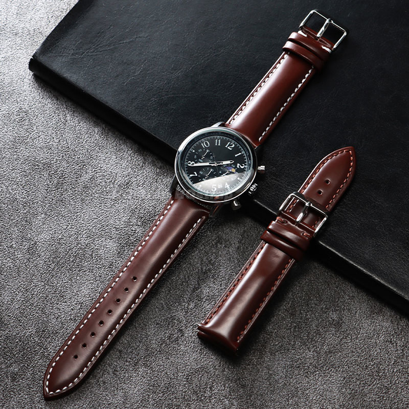 Oil Shiny Genuine Leather Stra - Leather Strap Quick Release review and price